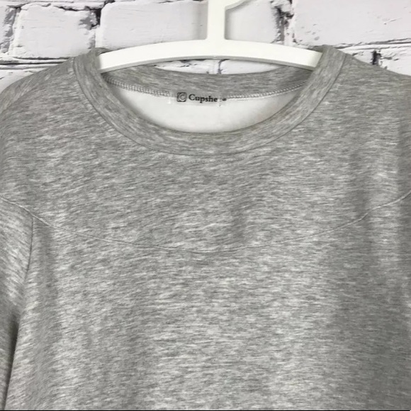 Cupshe Pullover Oversized Gray Sweatshirt Small‎ Soft Liner Cutout Hem Design - Picture 2 of 9